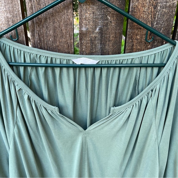 Lucky Brand Sandwashed Peasant Top In Green Sz XL - Picture 5 of 11